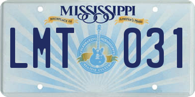 MS license plate LMT031