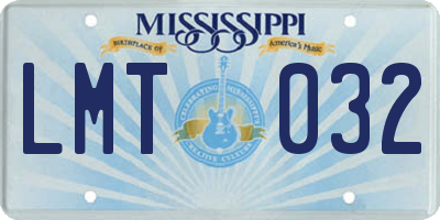 MS license plate LMT032
