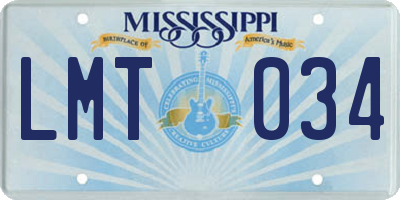 MS license plate LMT034