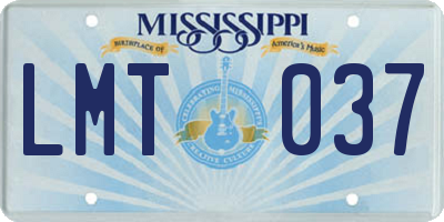 MS license plate LMT037