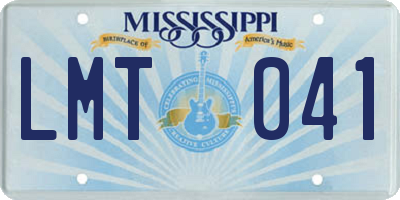 MS license plate LMT041