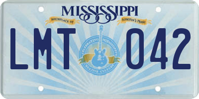 MS license plate LMT042