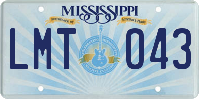 MS license plate LMT043