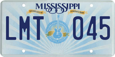 MS license plate LMT045