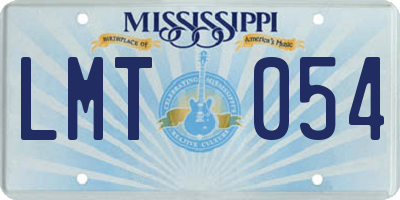 MS license plate LMT054