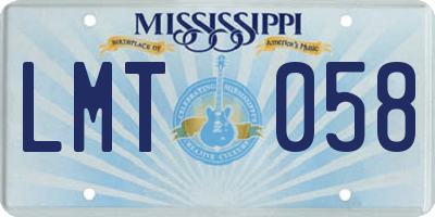 MS license plate LMT058
