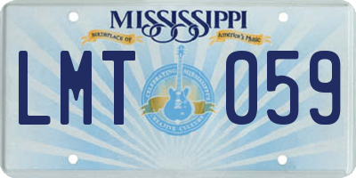 MS license plate LMT059