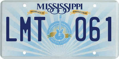MS license plate LMT061