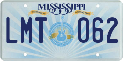 MS license plate LMT062