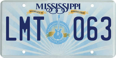 MS license plate LMT063