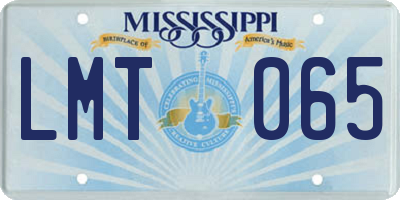 MS license plate LMT065