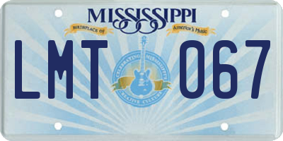 MS license plate LMT067