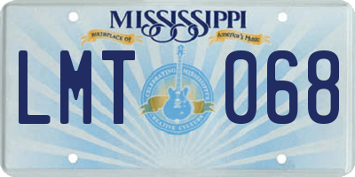 MS license plate LMT068