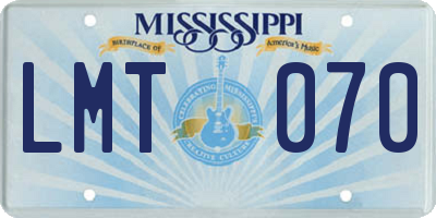MS license plate LMT070