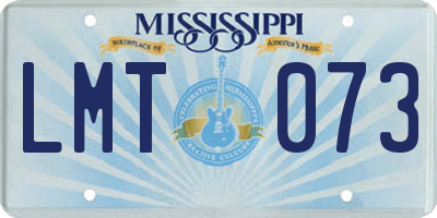 MS license plate LMT073