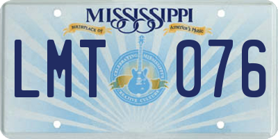 MS license plate LMT076