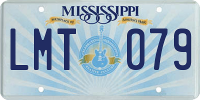 MS license plate LMT079
