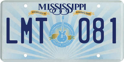 MS license plate LMT081