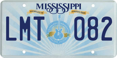 MS license plate LMT082
