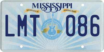 MS license plate LMT086