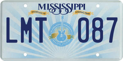 MS license plate LMT087