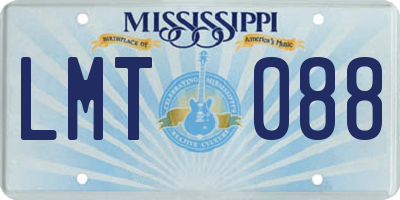 MS license plate LMT088