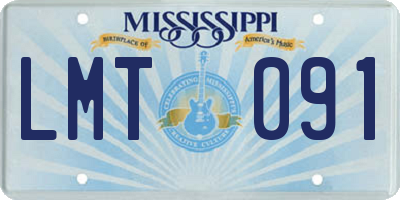 MS license plate LMT091