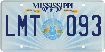 MS license plate LMT093