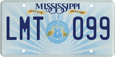 MS license plate LMT099