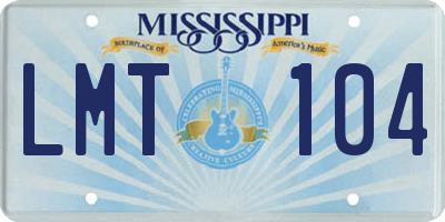 MS license plate LMT104