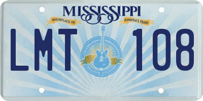MS license plate LMT108