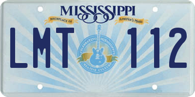 MS license plate LMT112