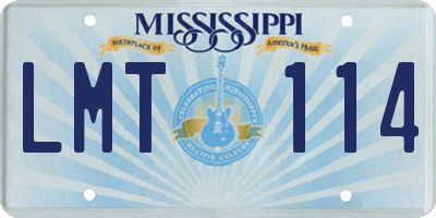 MS license plate LMT114