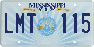 MS license plate LMT115
