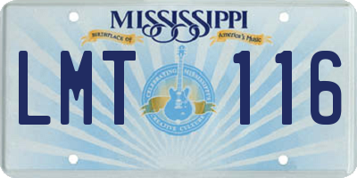 MS license plate LMT116