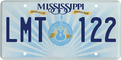 MS license plate LMT122