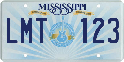 MS license plate LMT123