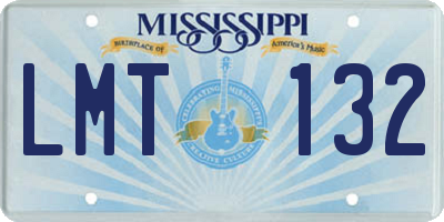 MS license plate LMT132