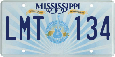 MS license plate LMT134