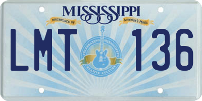 MS license plate LMT136