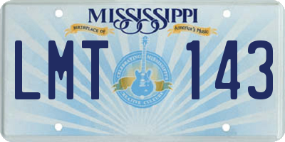 MS license plate LMT143