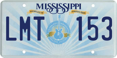MS license plate LMT153