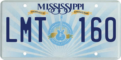MS license plate LMT160