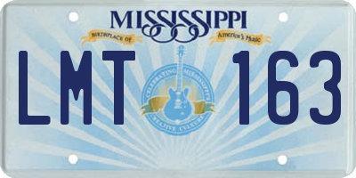 MS license plate LMT163