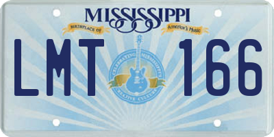 MS license plate LMT166
