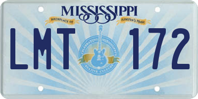 MS license plate LMT172