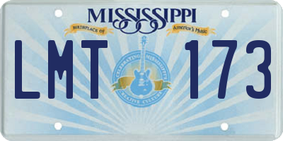 MS license plate LMT173