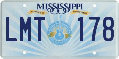 MS license plate LMT178
