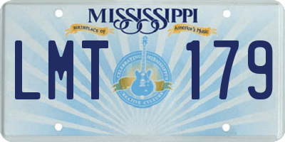MS license plate LMT179