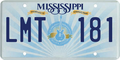 MS license plate LMT181